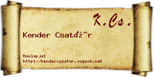 Kender Csatár névjegykártya